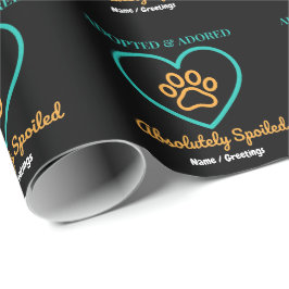 Papel De Regalo Insígnia Oficial de Mascota Rescatada Adoptada, Am