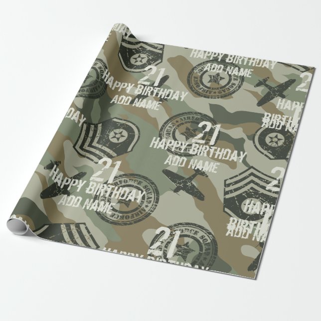 Papel De Regalo Insignias militares (Desenrollado)