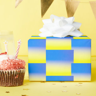 Papel De Regalo Inspiración de la Ucrania Geométrica Azul degradad