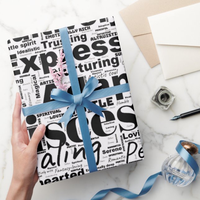 Papel De Regalo Inspiración de zodiac de Word Pisces (Regalar)