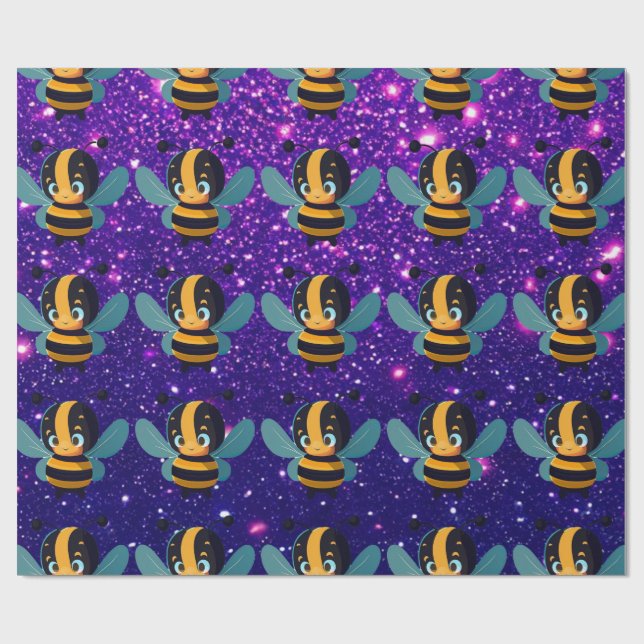 Papel De Regalo Inspiración En Un Tema Con Encanto De Bee Cute (Superficie plana)