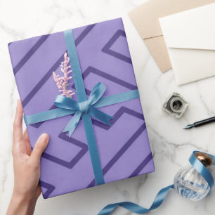 Papel De Regalo Inspiración Griega Patrón Púrpura Líneas Geométric