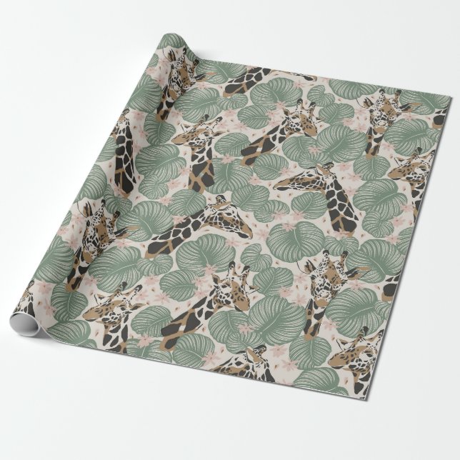 Papel De Regalo Inspirado en la cosecha de la tierra de la Girraff (Desenrollado)