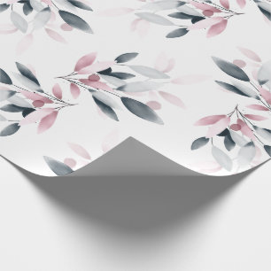 Papel De Regalo Inspirador Wreath Floral rosa y violeta P