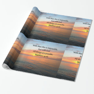 PAPEL DE REGALO INSPIRING MATTHEW 19:26 DISEÑO DE SUNRISE