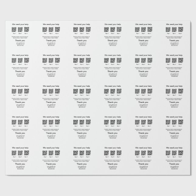 Papel De Regalo Instrucciones para la recolección de donaciones: a (Superficie plana)