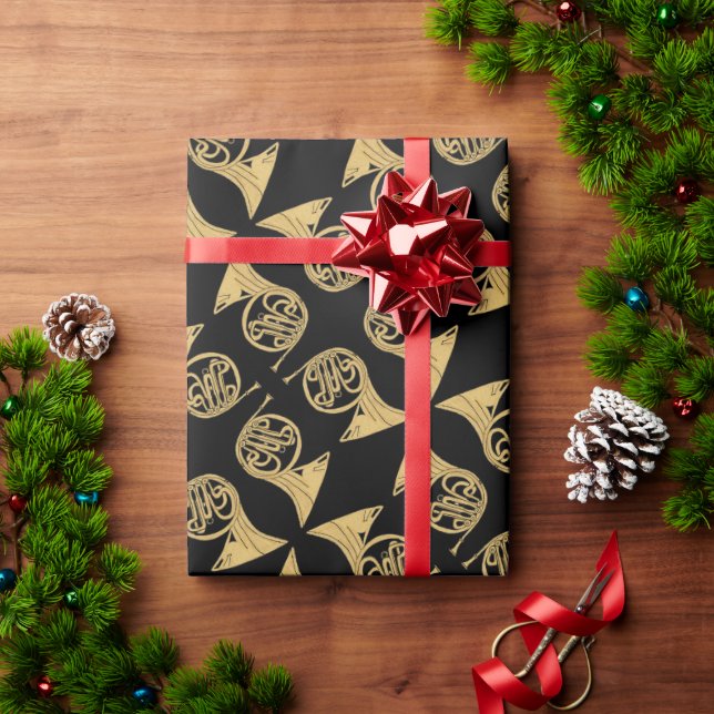 Papel De Regalo Instrumento musical del Cuerno de Francia dibujand (Regalo de vacaciones)