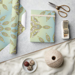 Papel De Regalo Intrincado patrón floral con hojas simétricas