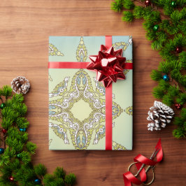 Papel De Regalo Intrincado patrón floral con hojas simétricas