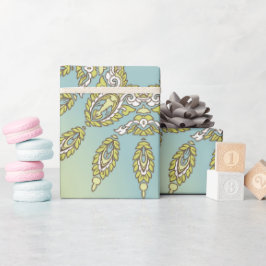 Papel De Regalo Intrincado patrón floral con hojas simétricas