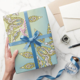 Papel De Regalo Intrincado patrón floral con hojas simétricas