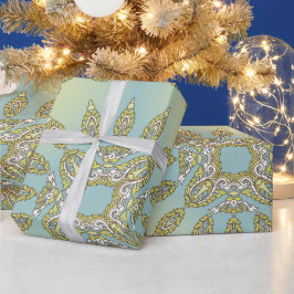 Papel De Regalo Intrincado patrón floral con hojas simétricas