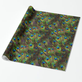 Papel De Regalo Invasión de Peacock Feathers