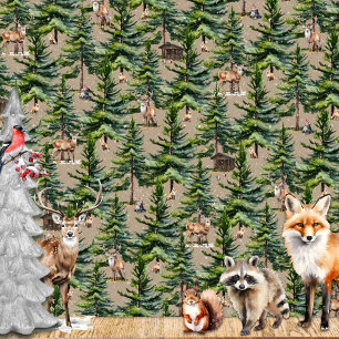 Papel De Regalo Invernadero de los animales del bosque de Woodland
