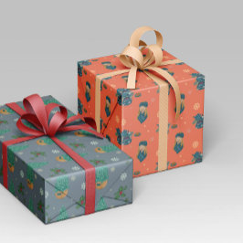 Papel De Regalo Invierno acogedor con té caliente y pastas