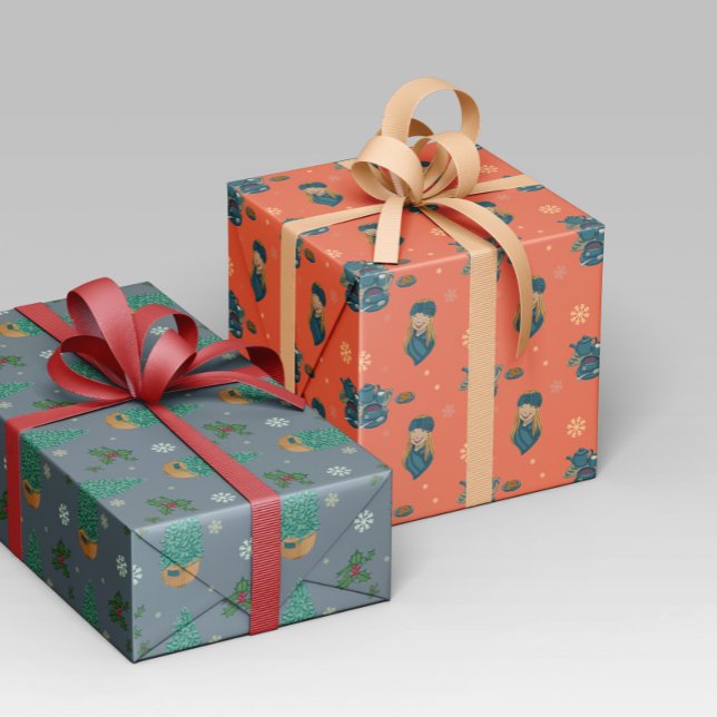 Papel De Regalo Invierno acogedor con té caliente y pastas (Subido por el creador)