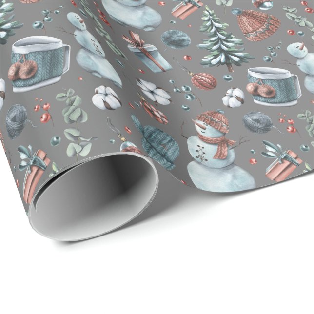 Papel De Regalo Invierno acuarela (Esquina del rollo)