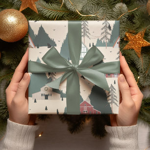 Papel De Regalo Invierno de los bosques de época