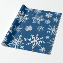 Papel De Regalo Invierno de los Copos de Nieve Azules