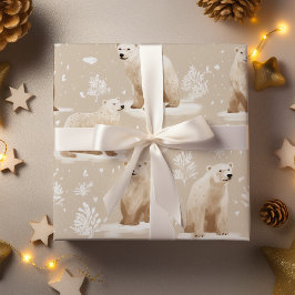 Papel De Regalo Invierno de los Navidades del oso polar