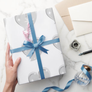 Papel De Regalo invierno en amor-plata