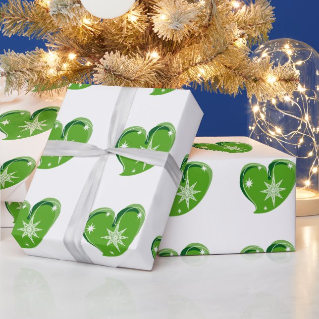 Papel De Regalo invierno en amor-verde (Vacaciones)