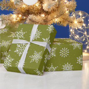 Papel De Regalo Invierno moderno Vacaciones ecológicas de copos de