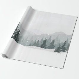 Papel De Regalo Invierno Pacífico – Diseño de Paisaje Mínimo