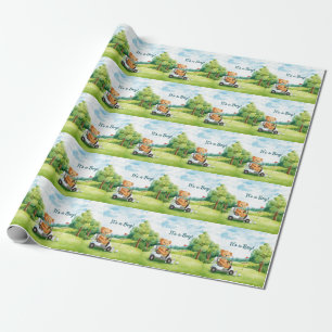 Papel De Regalo Invitación al Baby Shower del pequeño golfista