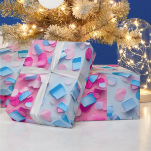 Papel De Regalo Invitación de Confeti de Revelación de Género Niño