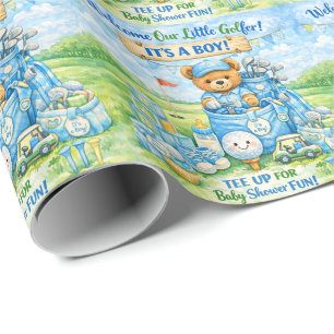 Papel De Regalo Invitación para Baby Shower de Niño Golfista Peque