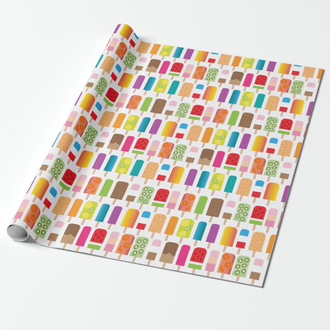 Papel De Regalo Invitaciones del postre congelado de los Popsicles (Desenrollado)