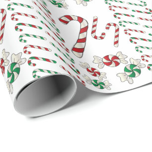 Papel De Regalo Invitaciones dulces del caramelo del navidad