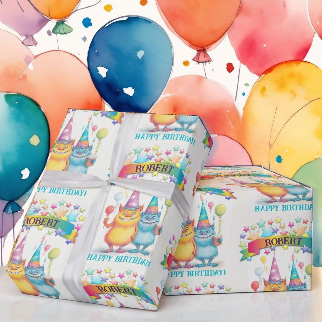 Papel De Regalo Invitar a todos los pequeños monstruos Nombre de l (Subido por el creador)