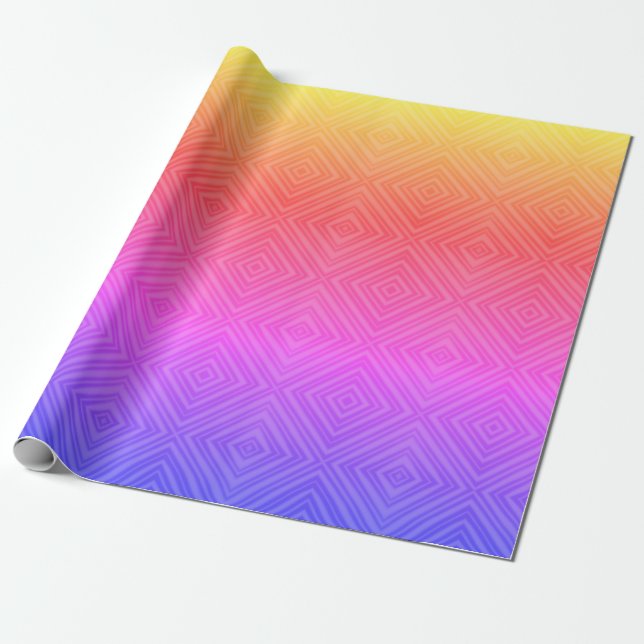 Papel De Regalo Ipanema Arcoiris Hipnótico Diamante Arte Pop Moder (Desenrollado)