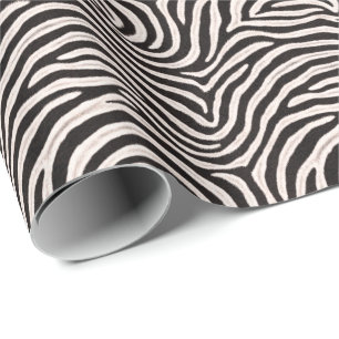 Papel De Regalo Ir salvaje Estampado de cebra Negro Blanco Aspecto