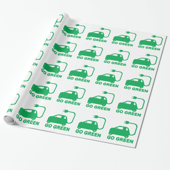 Papel De Regalo Ir Verde ~ Conducir autos eléctricos (Desenrollado)