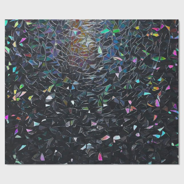 Papel De Regalo Iridescent Abstract Stained Glass Pattern (Superficie plana)