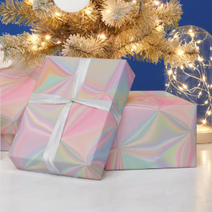 Papel de regalo iridiscente rosa perla