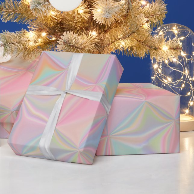 Papel de regalo iridiscente rosa perla (Vacaciones)