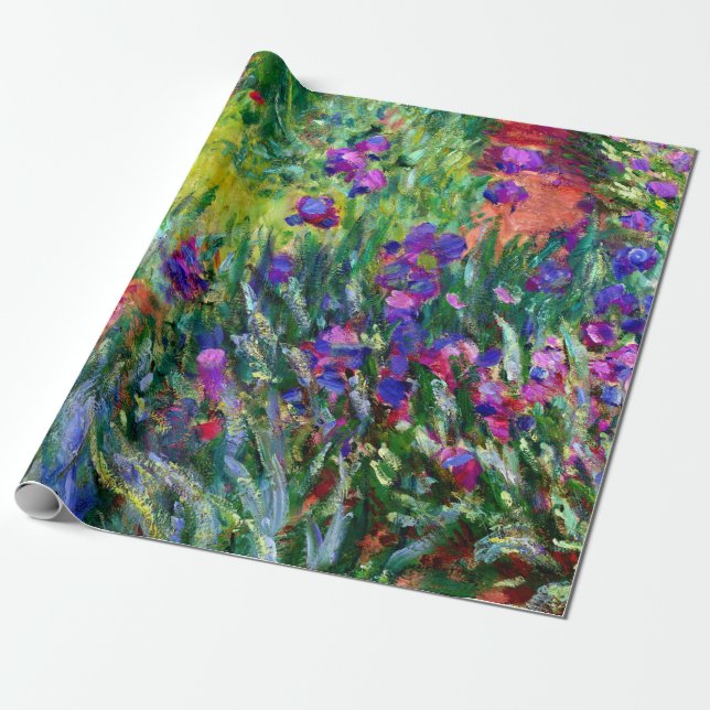 Papel De Regalo Iris Along the Garden Path de Claude Monet (Desenrollado)