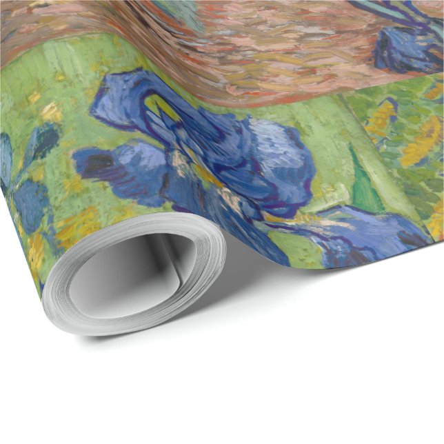 Papel De Regalo Iris Blue Green Yellow Van Gogh (Esquina del rollo)