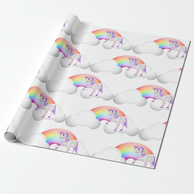 Papel De Regalo Iris Unicornio mágico (Desenrollado)