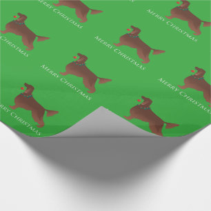 Papel De Regalo Irlandés Setter Dog Merry Christmas Design