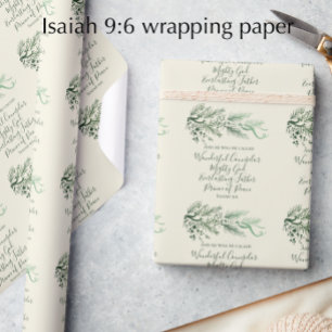 Papel De Regalo Isaías 9:6 Personalizado de guiones Navidades mode