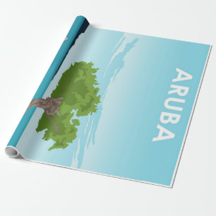 Papel De Regalo Isla de Aruba Viajes Flamingo Flamingo familiar
