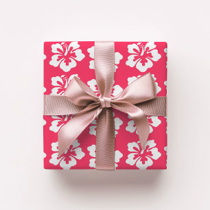 Papel De Regalo Isla Tropical Hawai Hibiscus Flowe Pink