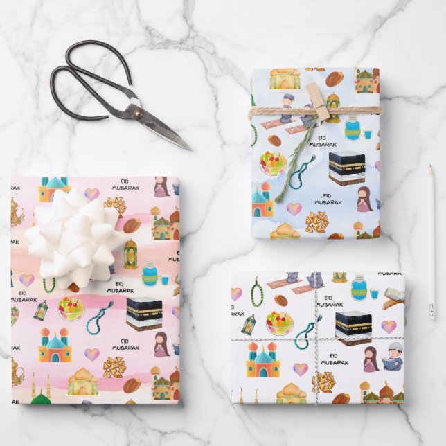 Papel de regalo islámico para niños – Eid y Ramada (Anverso)