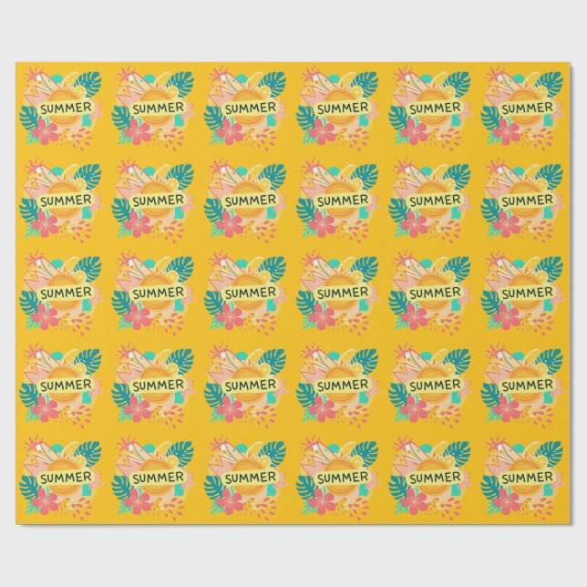 Papel De Regalo "Island Vibes: Diseño de camisetas de verano (Superficie plana)