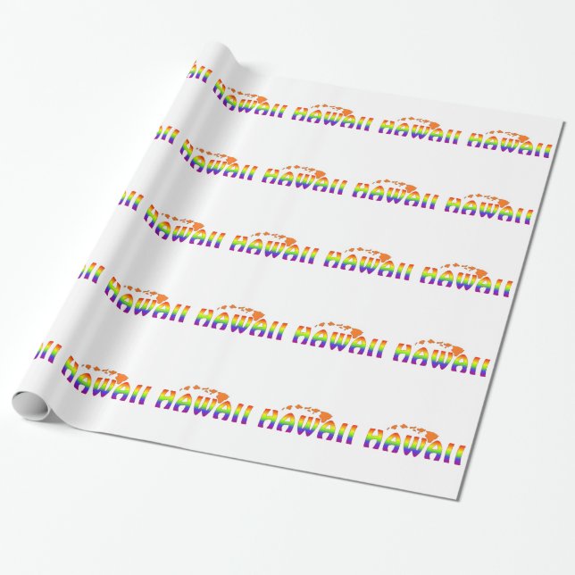 Papel De Regalo Islas del naranja de Hawaii del arco iris (Desenrollado)